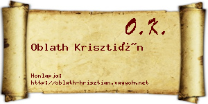 Oblath Krisztián névjegykártya