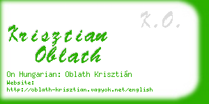 krisztian oblath business card